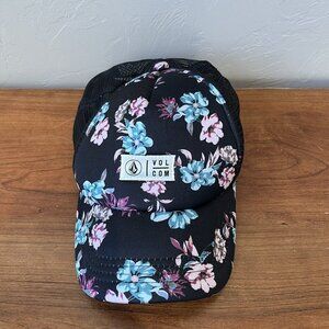 Volcom Black Floral Trucker Hat